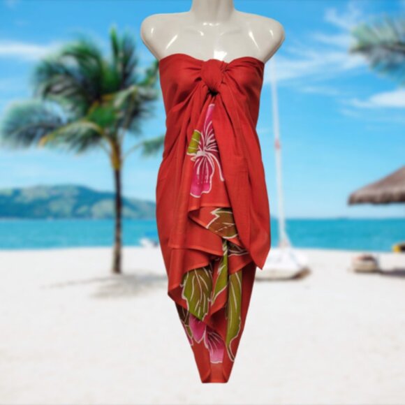 Cover Up Long Wrap, Halter or Strapless Wrap Dress Cotton Coverups - Picture 8 of 13